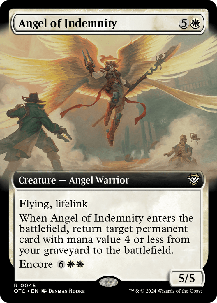 Angel of Indemnity (Extended Art) [Outlaws of Thunder Junction Commander] MTG Single Magic: The Gathering  | Multizone: Comics And Games