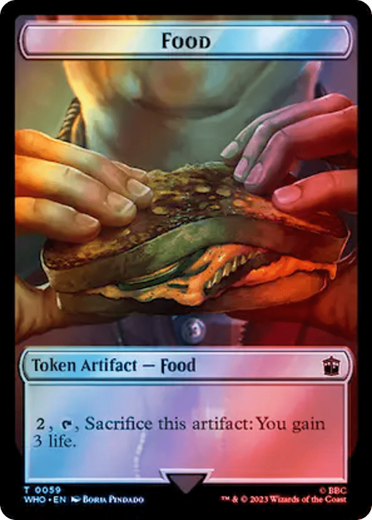 Human (0038) // Food (0059) Double-Sided Token (Surge Foil) [Doctor Who Tokens] MTG Single Magic: The Gathering  | Multizone: Comics And Games