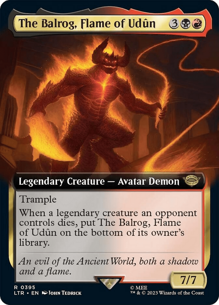 The Balrog, Flame of Udun (Extended Art) [The Lord of the Rings: Tales of Middle-Earth] MTG Single Magic: The Gathering  | Multizone: Comics And Games