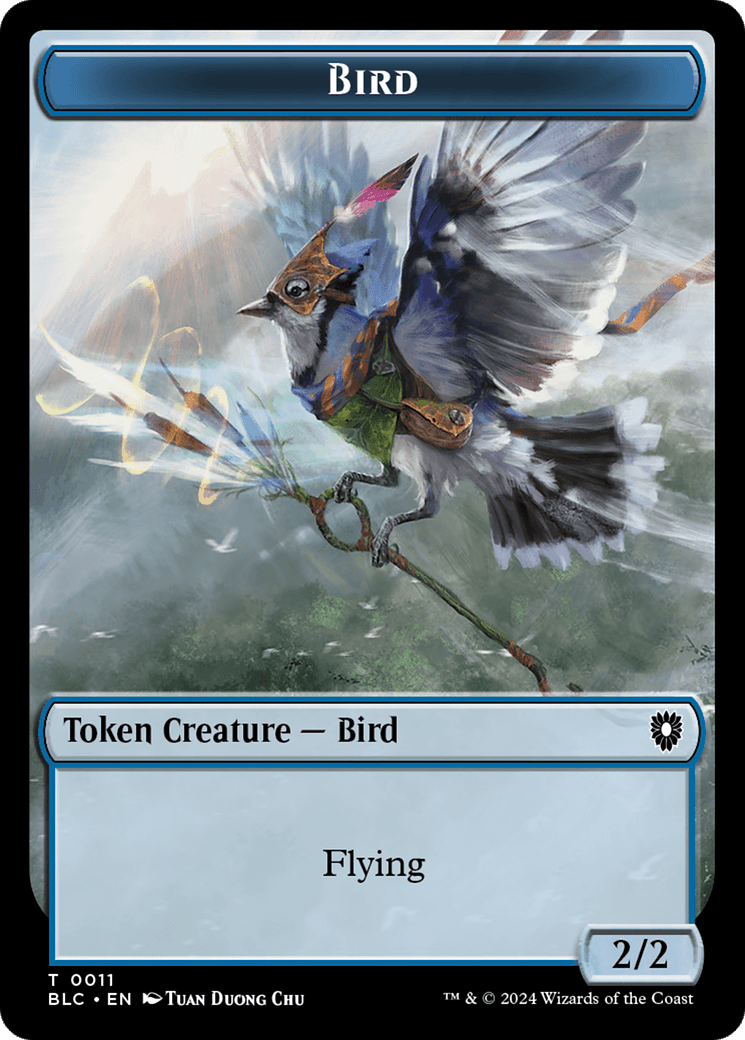 Bird (011) // Shark Double-Sided Token [Bloomburrow Commander Tokens] MTG Single Magic: The Gathering  | Multizone: Comics And Games