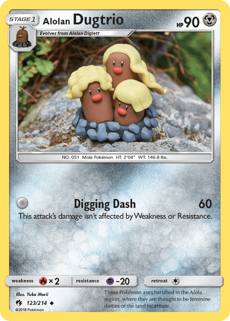 Alolan Dugtrio (123/214) [Sun & Moon: Lost Thunder] Pokemon Single Pokémon  | Multizone: Comics And Games