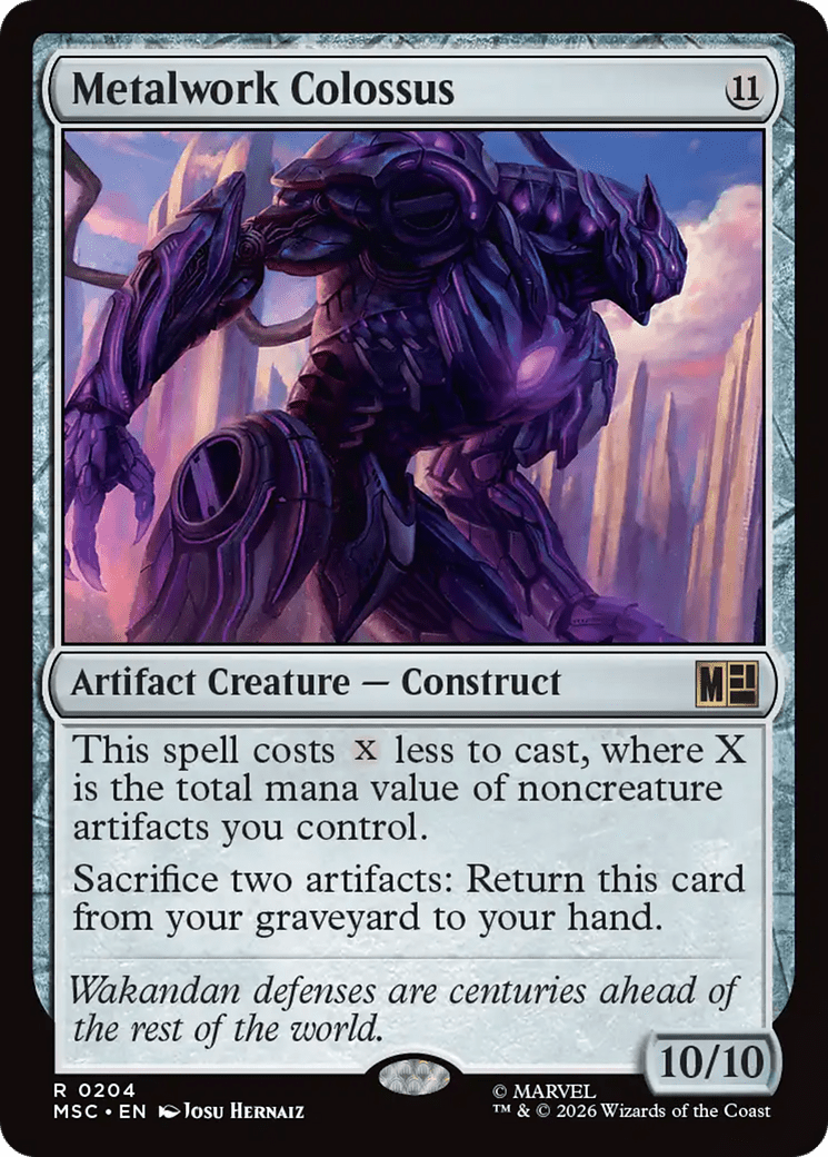 Metalwork Colossus (Surge Foil) [Marvel Super Heroes Commander] MTG Single Magic: The Gathering  | Multizone: Comics And Games