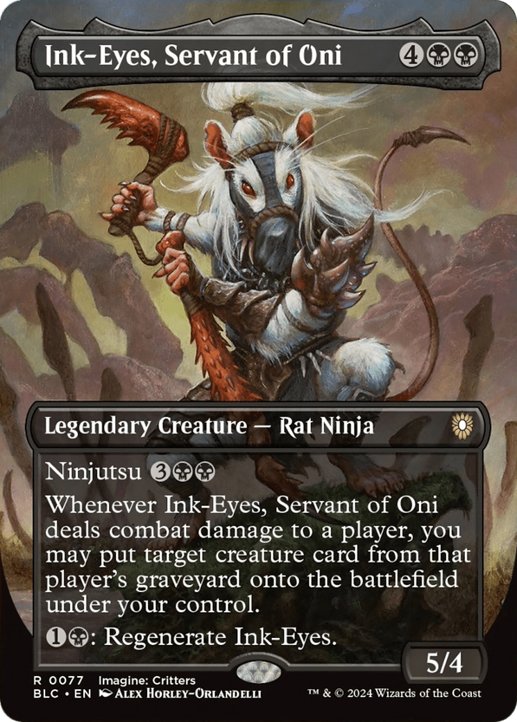 Ink-Eyes, Servant of Oni (Borderless) [Bloomburrow Commander] MTG Single Magic: The Gathering  | Multizone: Comics And Games