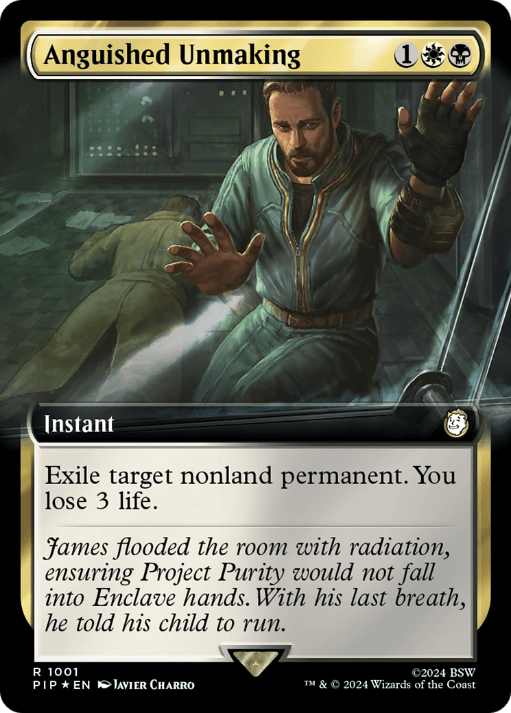 Anguished Unmaking (Extended Art) (Surge Foil) [Fallout] MTG Single Magic: The Gathering  | Multizone: Comics And Games