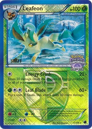 Leafeon (11/116) (States Championship Promo Staff) [Black & White: Plasma Freeze] Pokemon Single Pokémon  | Multizone: Comics And Games