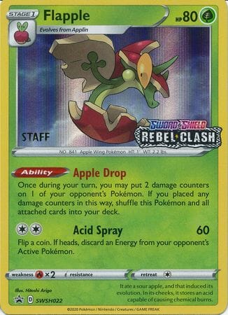 Flapple (SWSH022) (Staff Prerelease Promo) [Sword & Shield: Black Star Promos] Pokemon Single Pokémon  | Multizone: Comics And Games