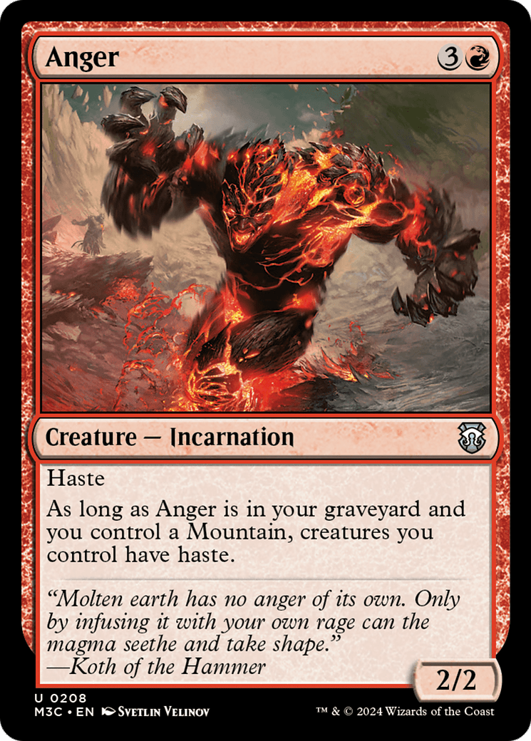 Anger (Ripple Foil) [Modern Horizons 3 Commander] MTG Single Magic: The Gathering  | Multizone: Comics And Games