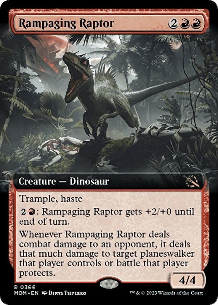 Rampaging Raptor (Extended Art) [March of the Machine] MTG Single Magic: The Gathering  | Multizone: Comics And Games