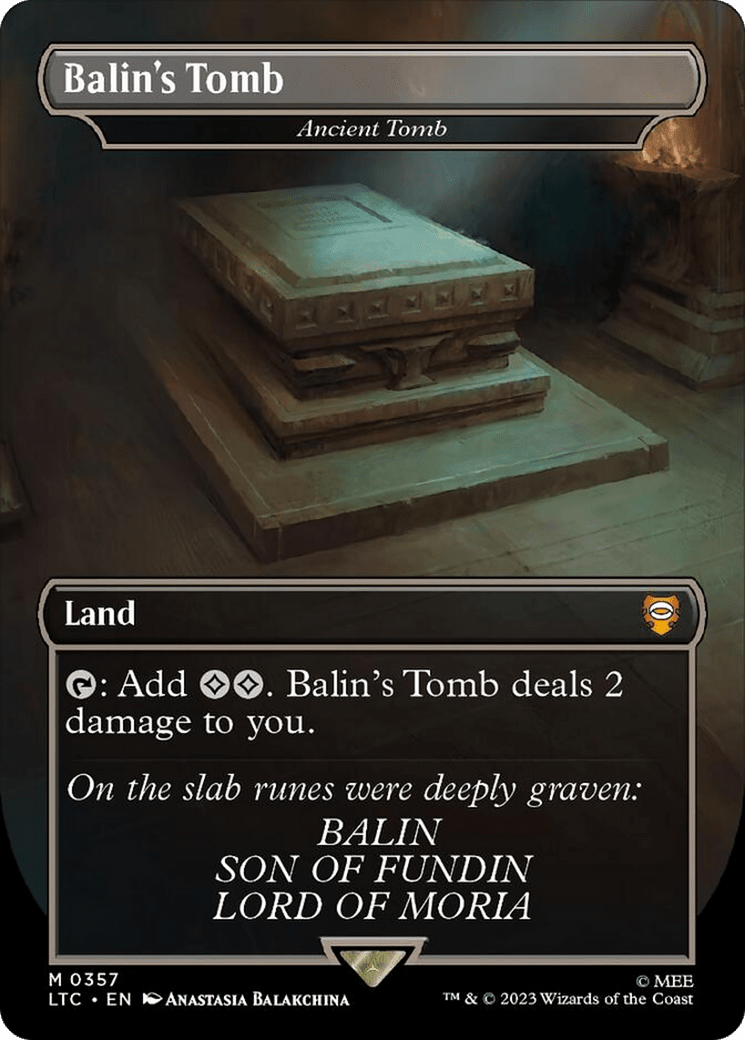 Balin's Tomb - Ancient Tomb (Borderless) [The Lord of the Rings: Tales of Middle-Earth Commander] MTG Single Magic: The Gathering  | Multizone: Comics And Games