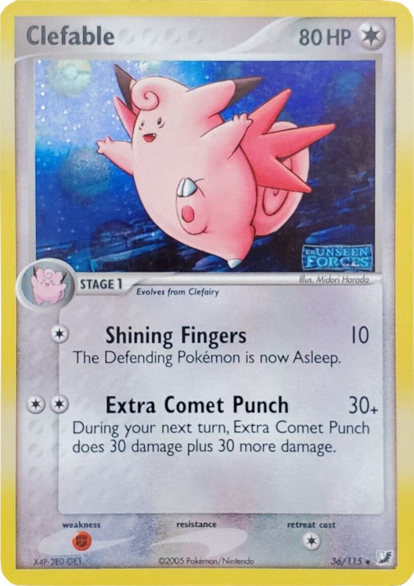 Clefable (36/115) (Stamped) [EX: Unseen Forces] Pokemon Single Pokémon  | Multizone: Comics And Games