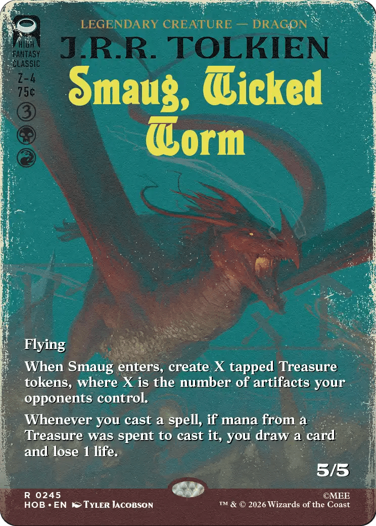 Smaug, Wicked Worm (Borderless) [The Hobbit] MTG Single Magic: The Gathering  | Multizone: Comics And Games