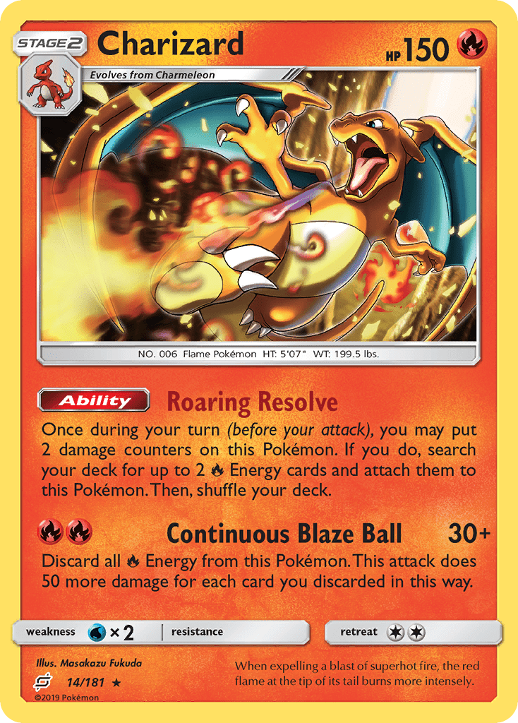 Charizard (14/181) (Cosmos Holo) [Sun & Moon: Team Up] Pokemon Single Pokémon  | Multizone: Comics And Games