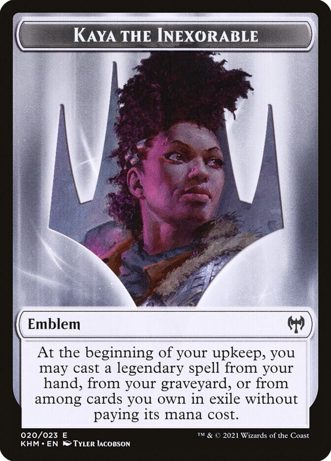 Human Warrior // Kaya, the Inexorable Emblem Double-Sided Token [Kaldheim Tokens] MTG Single Magic: The Gathering  | Multizone: Comics And Games