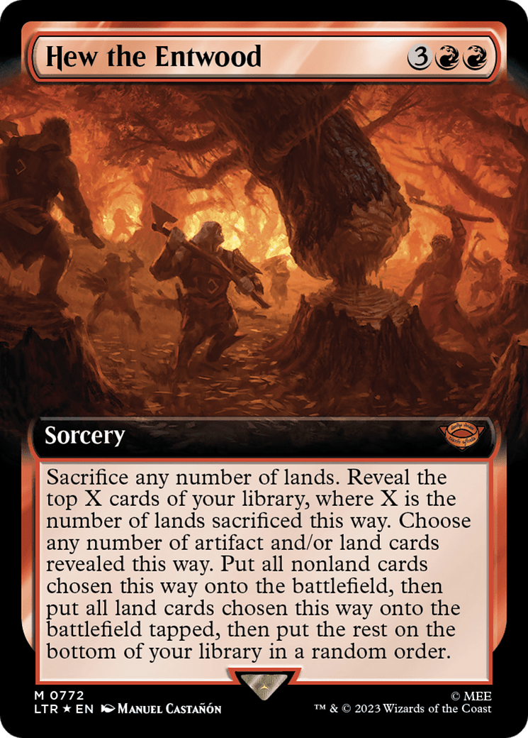 Hew the Entwood (Extended Art) (Surge Foil) [The Lord of the Rings: Tales of Middle-Earth] MTG Single Magic: The Gathering  | Multizone: Comics And Games