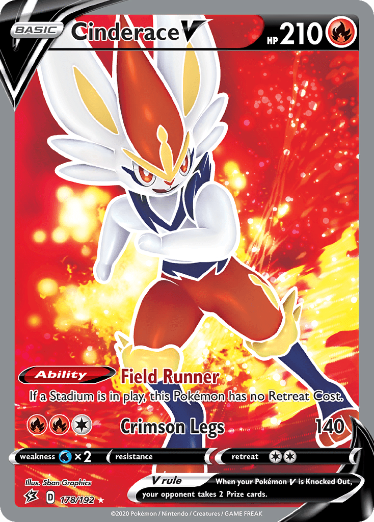 Cinderace V (178/192) [Sword & Shield: Rebel Clash] Pokemon Single Pokémon  | Multizone: Comics And Games