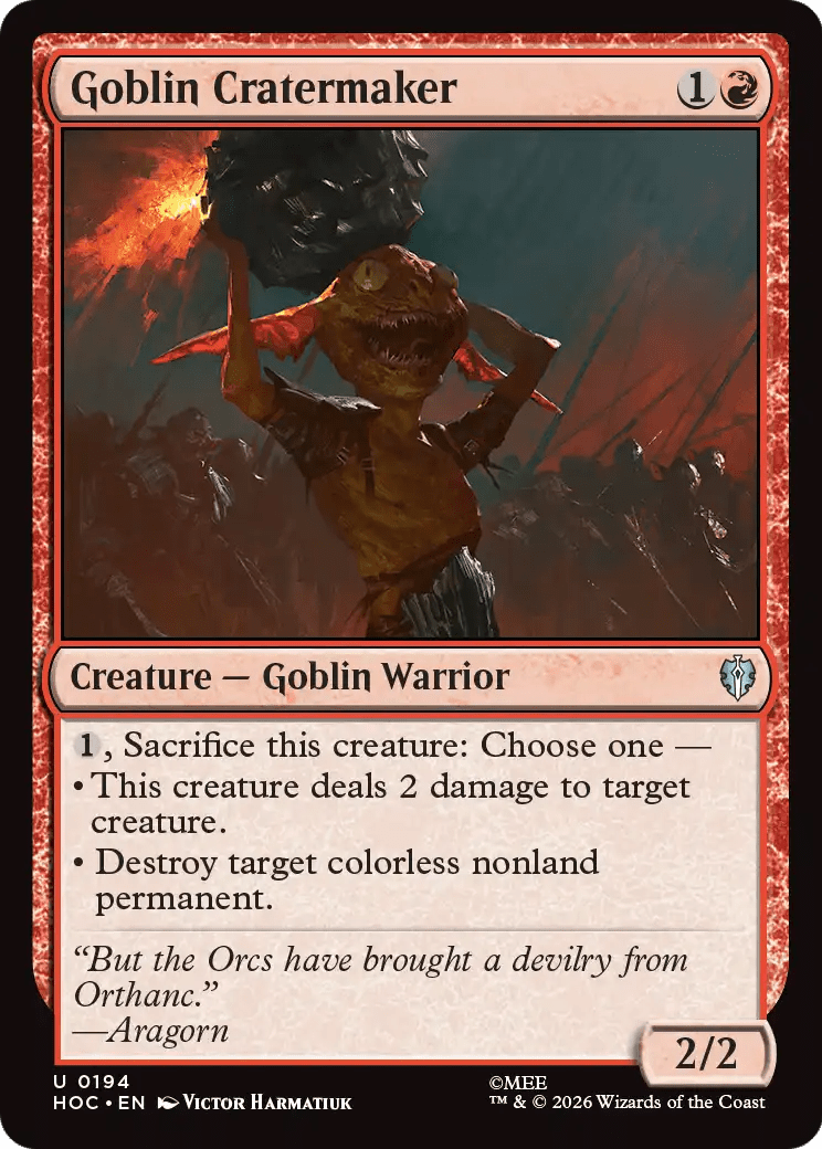 Goblin Cratermaker [The Hobbit: Eternal-Legal] MTG Single Magic: The Gathering  | Multizone: Comics And Games