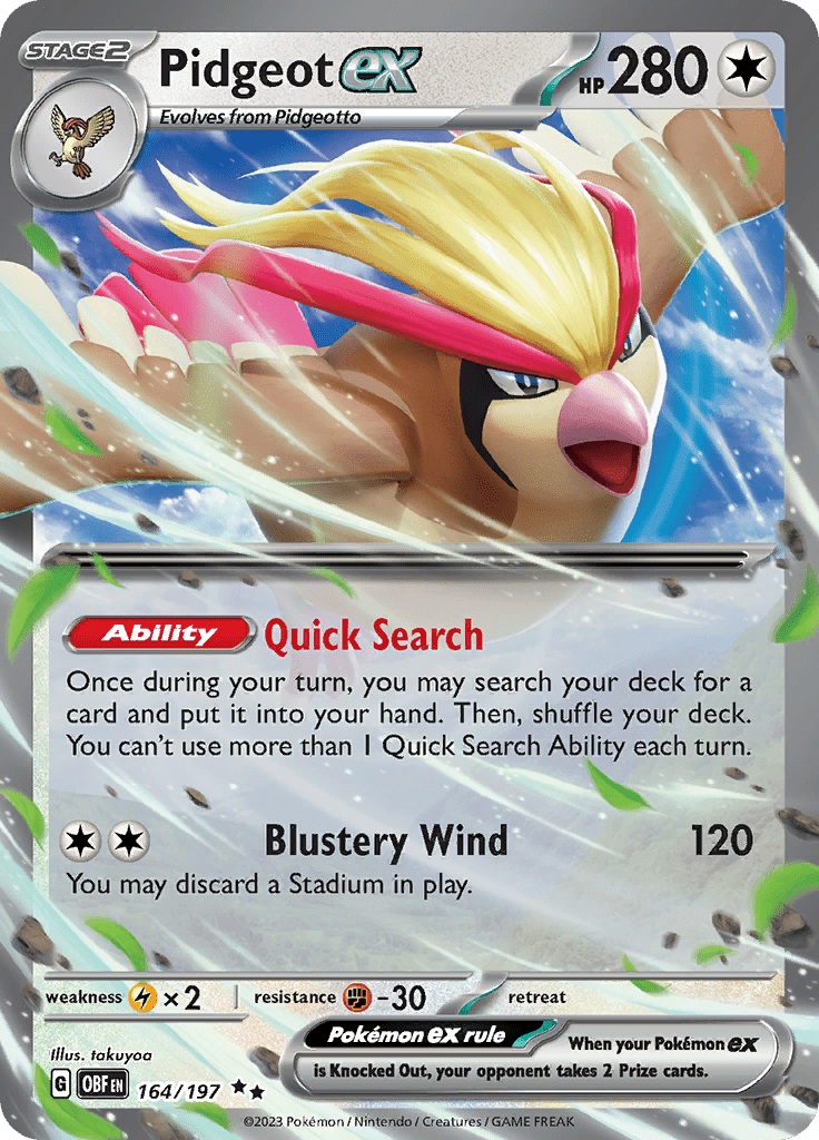 Pidgeot ex (164/197) [Scarlet & Violet: Obsidian Flames] Pokemon Single Pokémon  | Multizone: Comics And Games