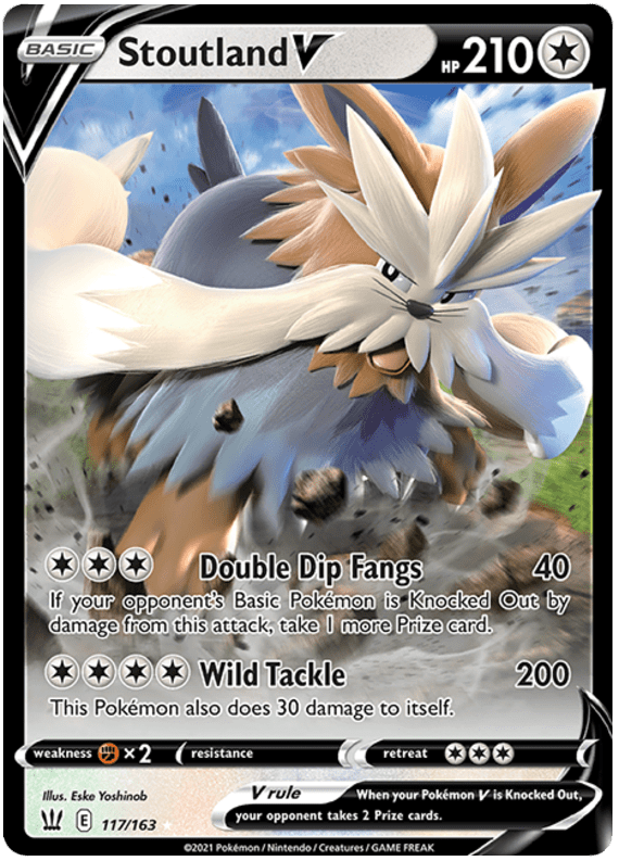 Stoutland V (117/163) [Sword & Shield: Battle Styles] Pokemon Single Pokémon  | Multizone: Comics And Games