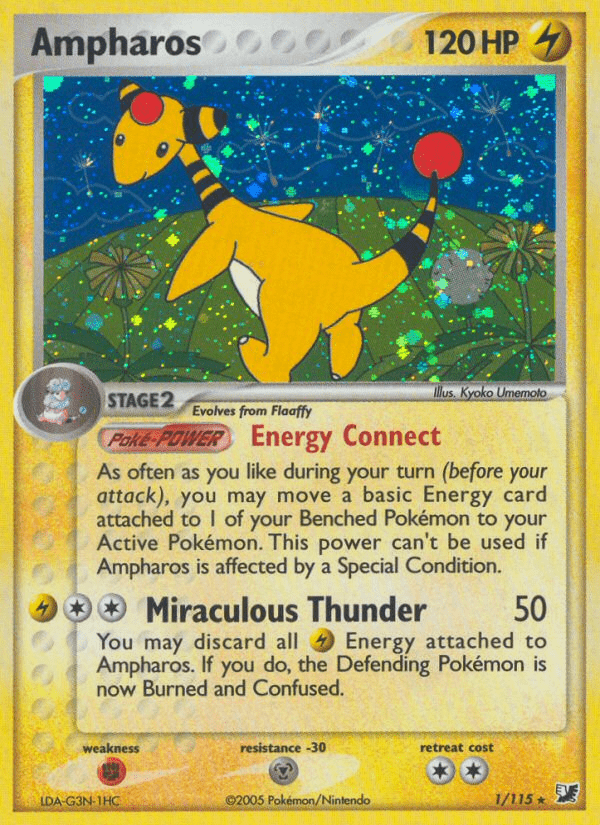 Ampharos (1/115) [EX: Unseen Forces] Pokemon Single Pokémon  | Multizone: Comics And Games