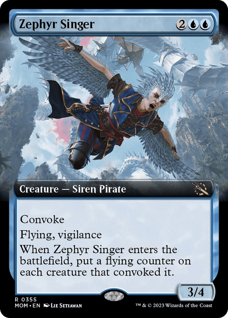 Zephyr Singer (Extended Art) [March of the Machine] MTG Single Magic: The Gathering  | Multizone: Comics And Games