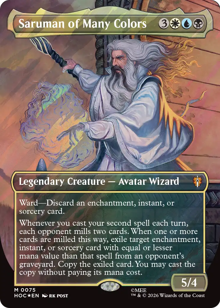 Saruman of Many Colors (Borderless) (Surge Foil) [The Hobbit: Eternal-Legal] | Multizone: Comics And Games