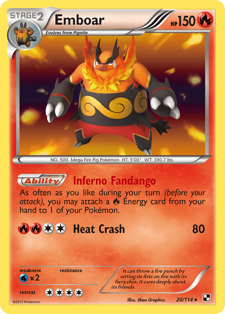 Emboar (20/114) [Black & White: Base Set] Pokemon Single Pokémon  | Multizone: Comics And Games