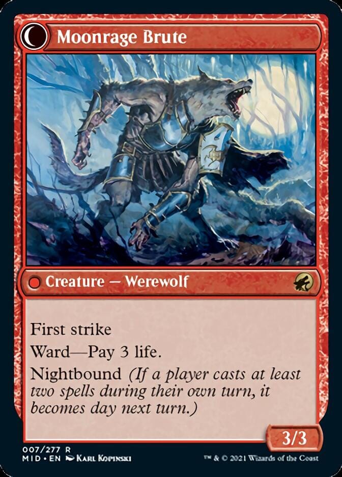 Brutal Cathar // Moonrage Brute [Innistrad: Midnight Hunt] MTG Single Magic: The Gathering  | Multizone: Comics And Games