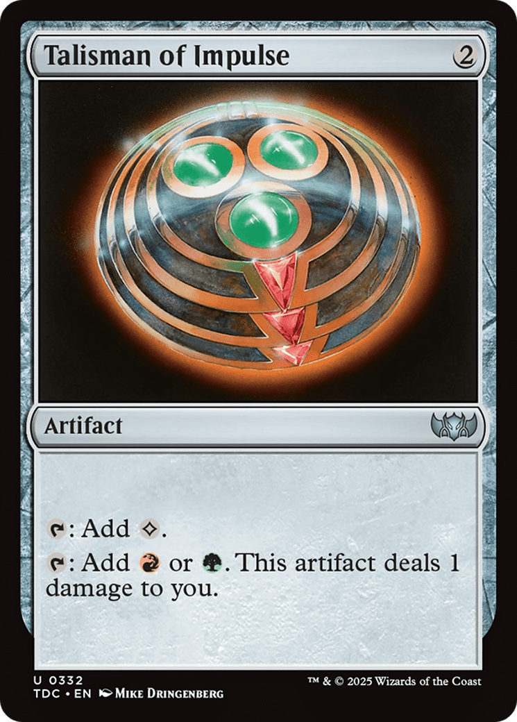 Talisman of Impulse [Tarkir: Dragonstorm Commander] MTG Single Magic: The Gathering  | Multizone: Comics And Games