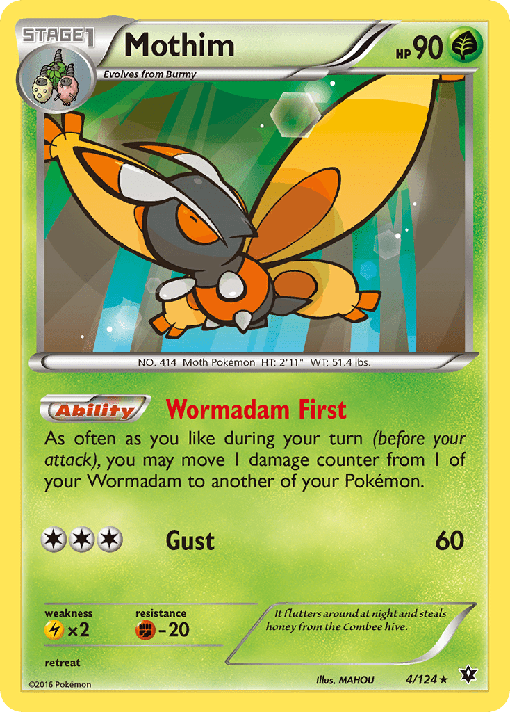 Mothim (4/124) [XY: Fates Collide] Pokemon Single Pokémon  | Multizone: Comics And Games