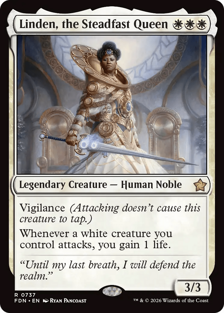 Linden, the Steadfast Queen (0737) [Foundations] MTG Single Magic: The Gathering  | Multizone: Comics And Games