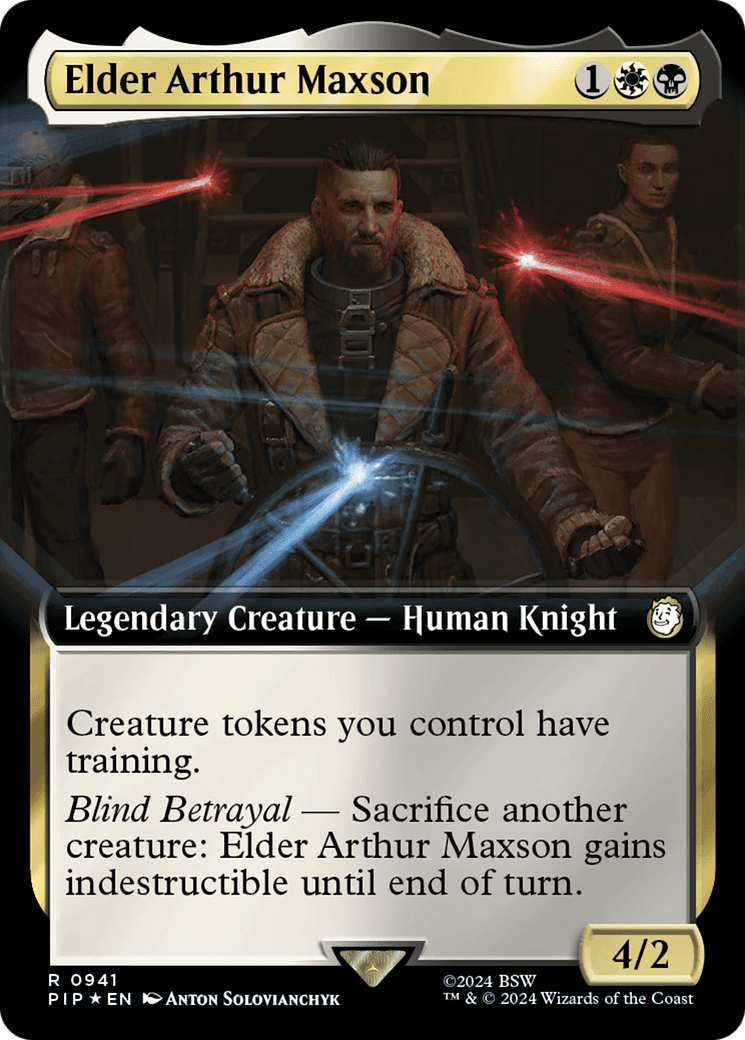 Elder Arthur Maxson (Extended Art) (Surge Foil) [Fallout] MTG Single Magic: The Gathering  | Multizone: Comics And Games