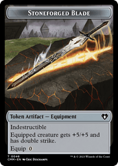 Saproling // Stoneforged Blade Double-Sided Token [Commander Masters Tokens] MTG Single Magic: The Gathering  | Multizone: Comics And Games