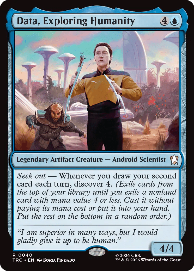 Data, Exploring Humanity (Surge Foil) [Star Trek Commander] MTG Single Magic: The Gathering  | Multizone: Comics And Games