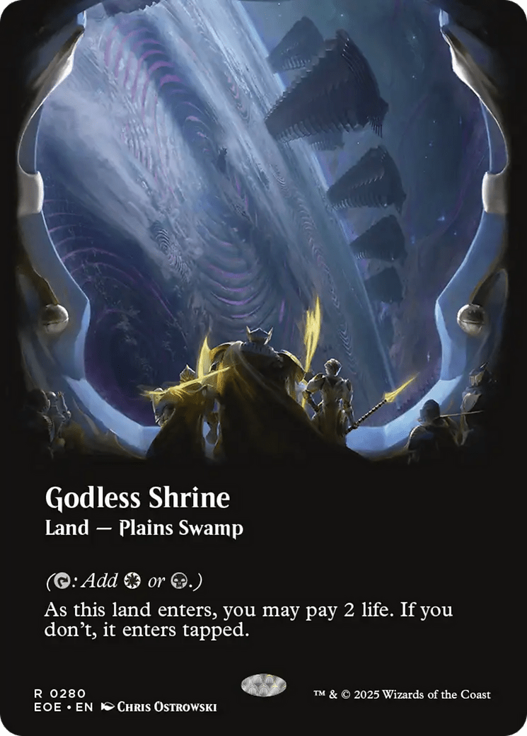 Godless Shrine (Borderless) [Edge of Eternities] MTG Single Magic: The Gathering  | Multizone: Comics And Games