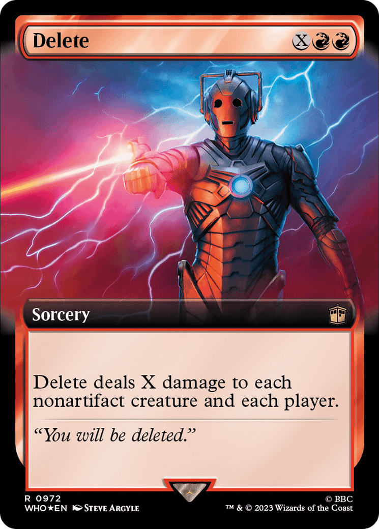 Delete (Extended Art) (Surge Foil) [Doctor Who] MTG Single Magic: The Gathering  | Multizone: Comics And Games