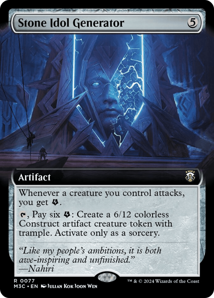 Stone Idol Generator (Extended Art) (Ripple Foil) [Modern Horizons 3 Commander] MTG Single Magic: The Gathering  | Multizone: Comics And Games