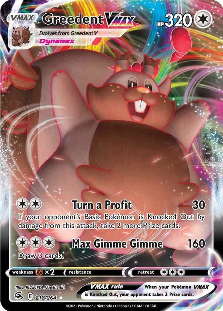 Greedent VMAX (218/264) [Sword & Shield: Fusion Strike] Pokemon Single Pokémon  | Multizone: Comics And Games