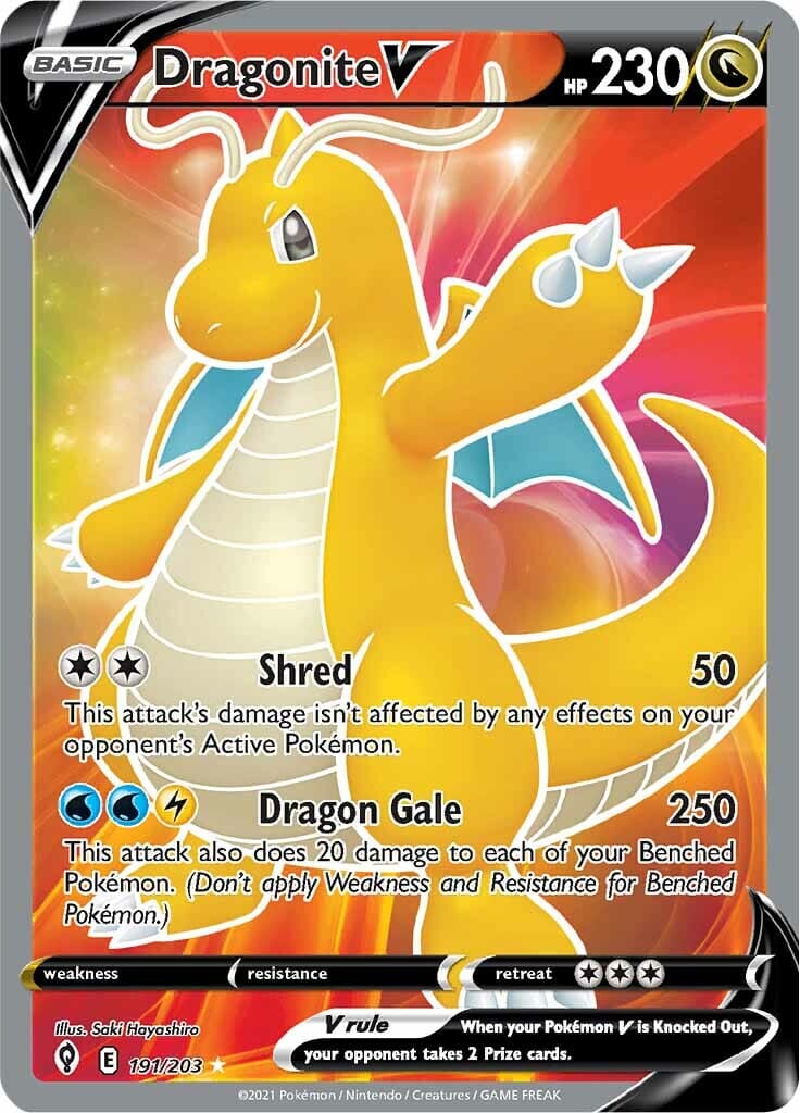Dragonite V (191/203) [Sword & Shield: Evolving Skies] Pokemon Single Pokémon  | Multizone: Comics And Games