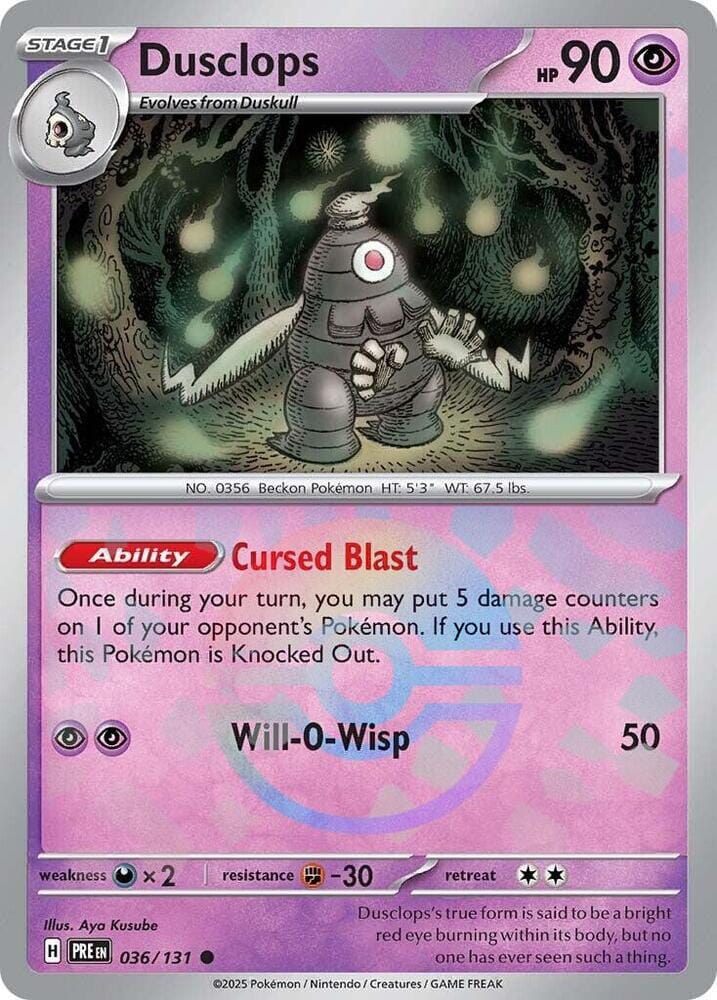Dusclops (036/131) (Poke Ball Pattern) [Scarlet & Violet: Prismatic Evolutions] Pokemon Single Pokémon  | Multizone: Comics And Games