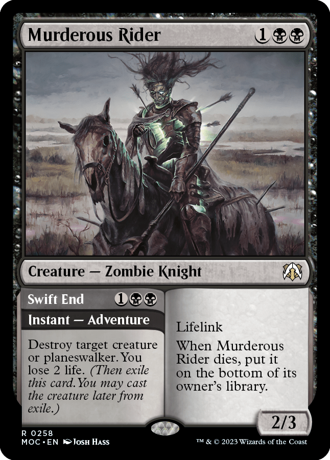 Murderous Rider // Swift End [March of the Machine Commander] MTG Single Magic: The Gathering  | Multizone: Comics And Games