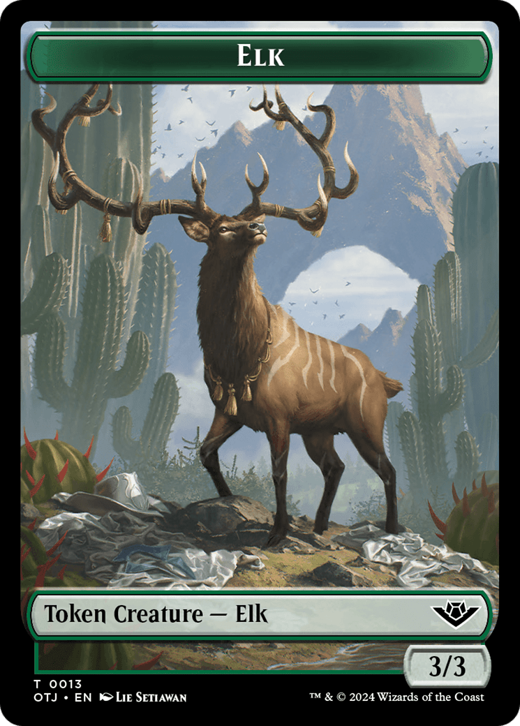 Elk // Plot Double-Sided Token [Outlaws of Thunder Junction Tokens] MTG Single Magic: The Gathering  | Multizone: Comics And Games