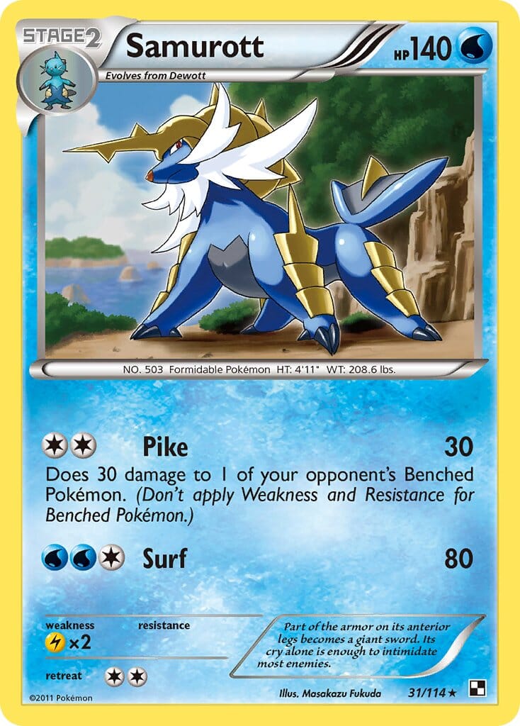 Samurott (31/114) (Theme Deck Exclusive) [Black & White: Base Set] Pokemon Single Pokémon  | Multizone: Comics And Games