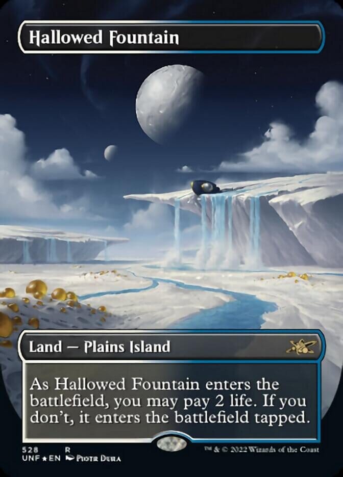 Hallowed Fountain (Borderless) (Galaxy Foil) [Unfinity] MTG Single Magic: The Gathering  | Multizone: Comics And Games