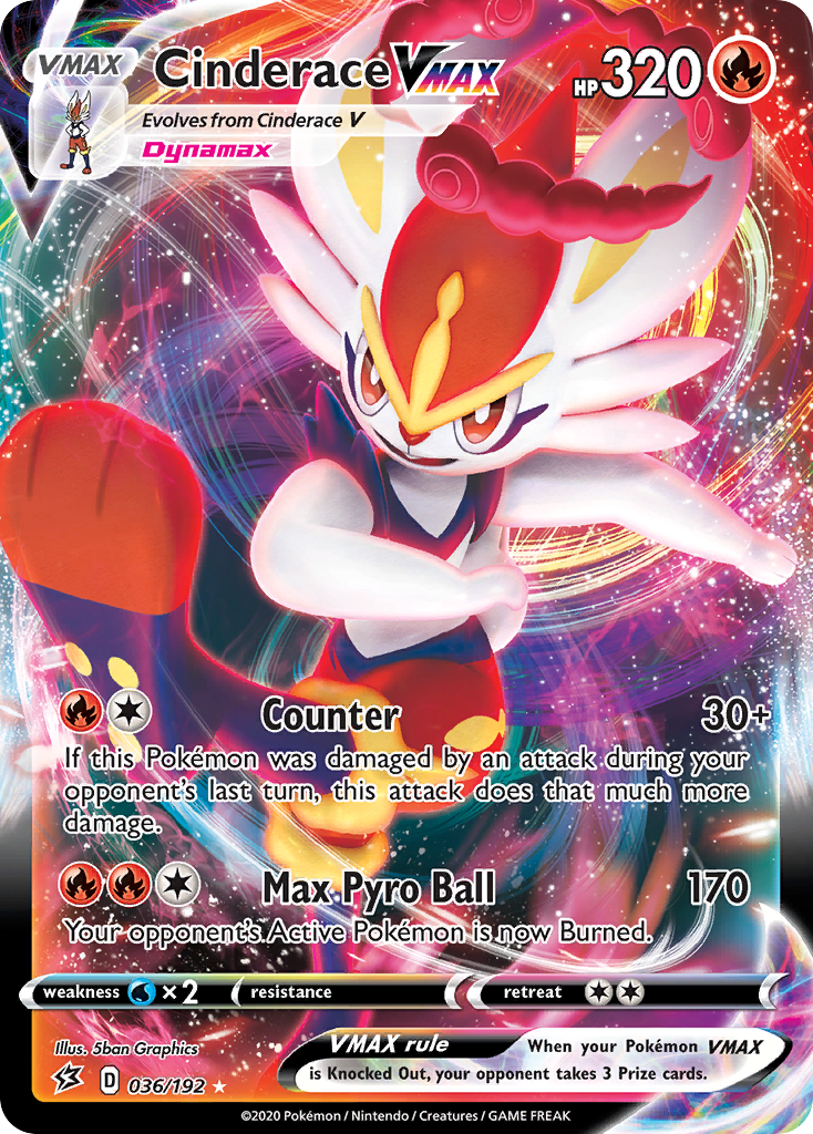 Cinderace VMAX (036/192) [Sword & Shield: Rebel Clash] Pokemon Single Pokémon  | Multizone: Comics And Games