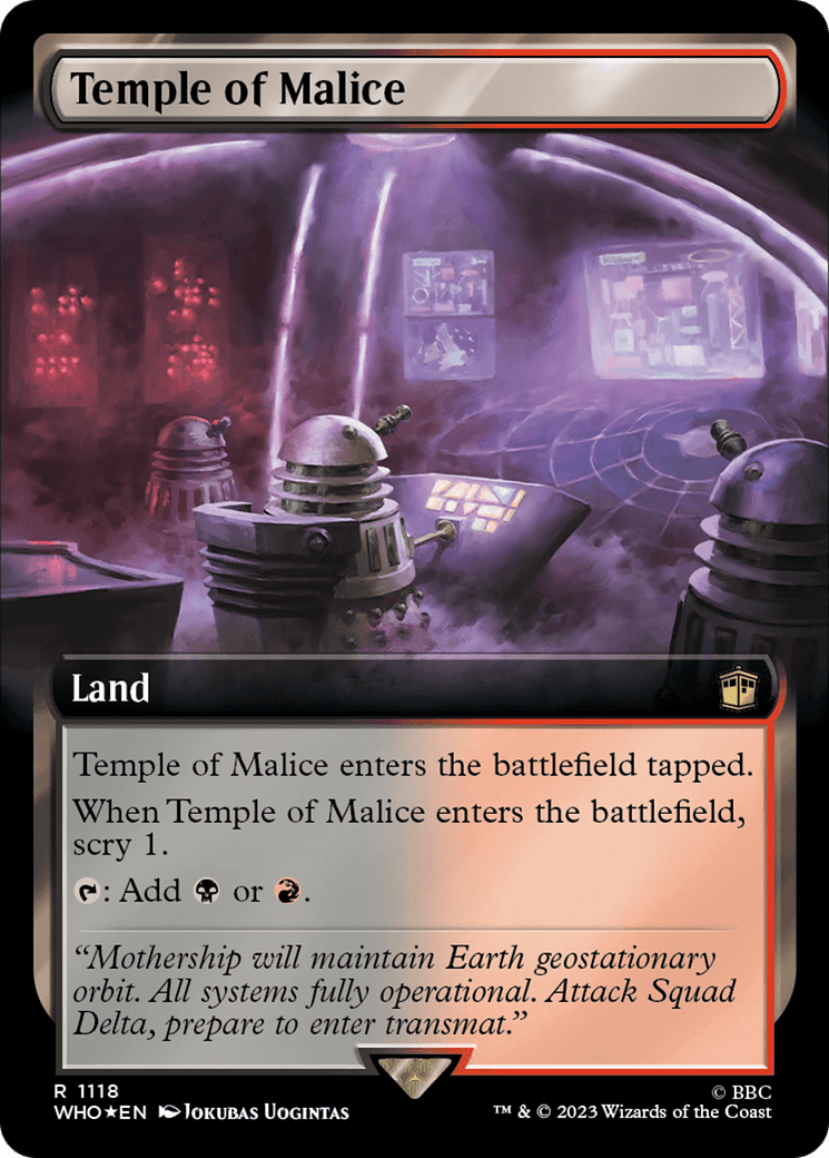 Temple of Malice (Extended Art) (Surge Foil) [Doctor Who] MTG Single Magic: The Gathering  | Multizone: Comics And Games