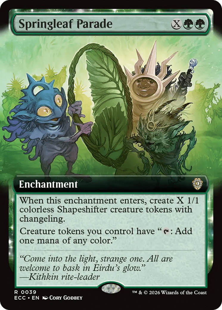 Springleaf Parade (Extended Art) [Lorwyn Eclipsed Commander] MTG Single Magic: The Gathering  | Multizone: Comics And Games