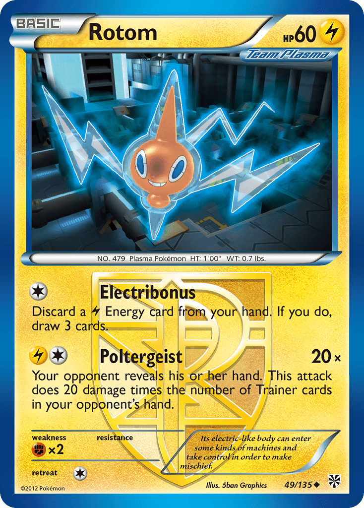 Rotom (49/135) [Black & White: Plasma Storm] Pokemon Single Pokémon  | Multizone: Comics And Games