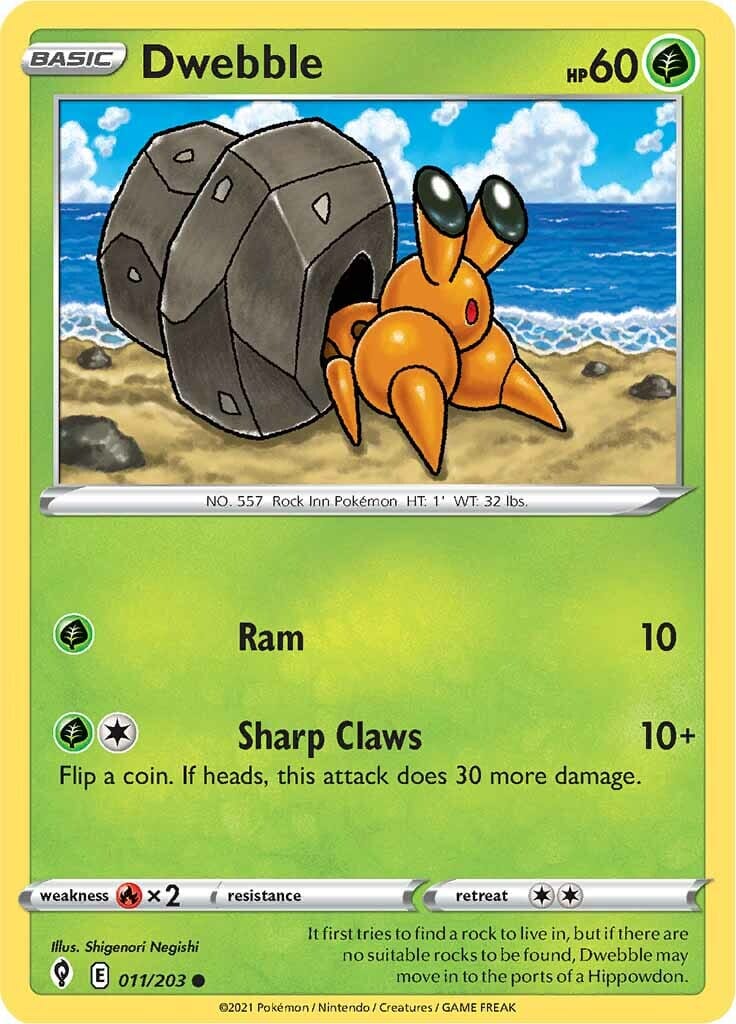 Dwebble (011/203) [Sword & Shield: Evolving Skies] Pokemon Single Pokémon  | Multizone: Comics And Games