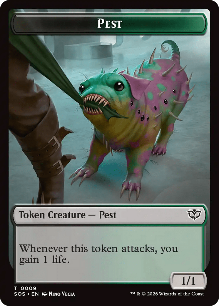 Fractal (0005) // Pest (0009) Double-Sided Token [Secrets of Strixhaven Tokens] MTG Single Magic: The Gathering  | Multizone: Comics And Games