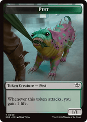 Fractal (0005) // Pest (0009) Double-Sided Token [Secrets of Strixhaven Tokens] MTG Single Magic: The Gathering  | Multizone: Comics And Games